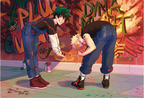 MHA - graffiti ft. Katsuki Bakugou and Izuku Midoriya